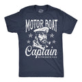 Men's Funny Motor Boat Captain Graphic T-Shirt Sarcastic Sailor Novelty Short Sleeve Tee