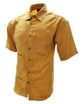 Jacquard Solid Western Shirt Short Sleeve Rooster Design Made in USA Cowboy Button-Up Shirt